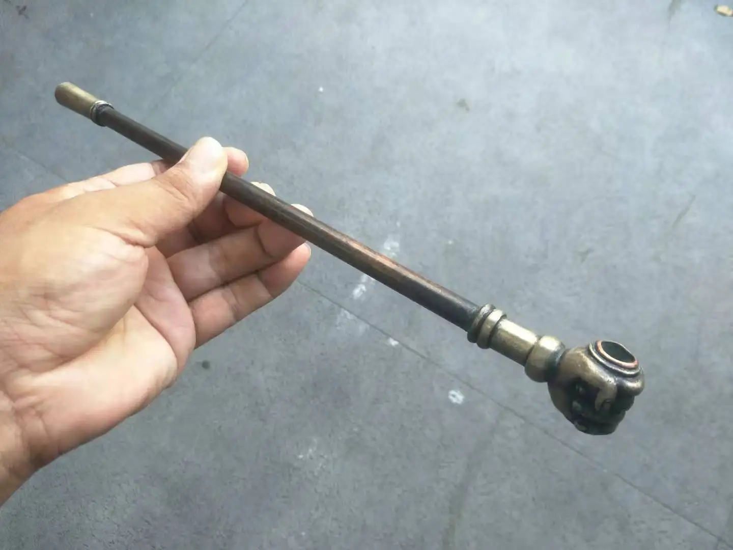 

Rare old Qing Dynasty copper pipe,shake hands,L"30cm,best collection,free shipping