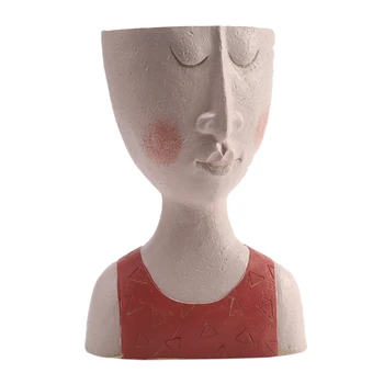 

Art Portrait Flower Pot Vase Sculpture Resin Face Family Flower Pot Handmade Gardening Storage Flower Arrangement Home Decoratin