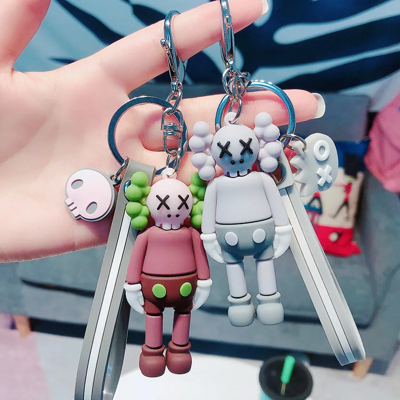 

PVC Kids Keyring Cartoon Key Chain Woman Keychain Anime Man Key Ring Girls Personality Cute Gray Sleutelhanger Sesame Street