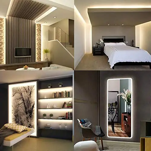 

16.4ft/5m LED Strip Lights,Warm White & Daylight White 12V 600 Units SMD 2835 3000K-6000K Non-Waterproof UL Listed Power jk