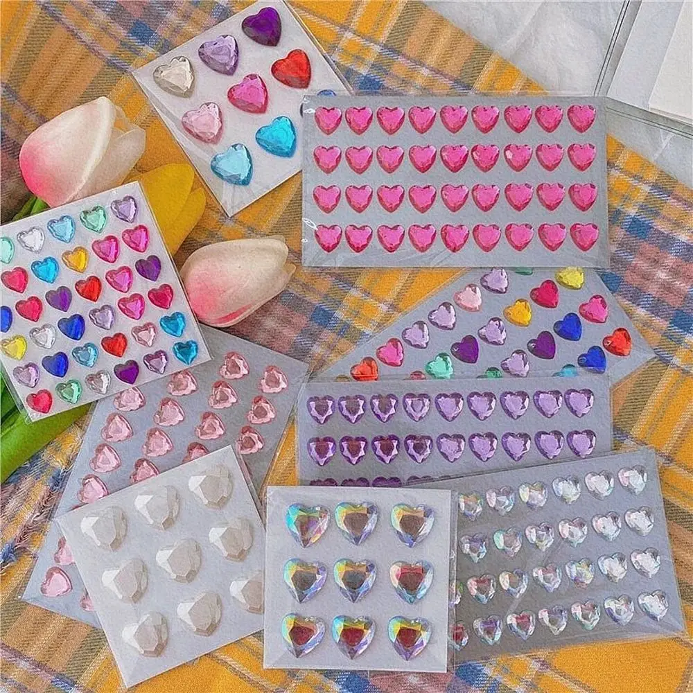 Sticker Toys Adesivi Per Laptop Per Telefono Album Decor Phone Decorativo Heart Diamond 3D Shining Stickers Love Diamond Diamond Stickers