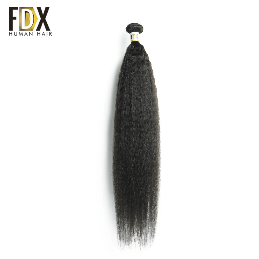 FDX кудрявые прямые волосы бразильские Волосы remy ткань Комплект человеческие волосы 1/3/4 пряди средства для ухода за волосами для наращивания 8-28