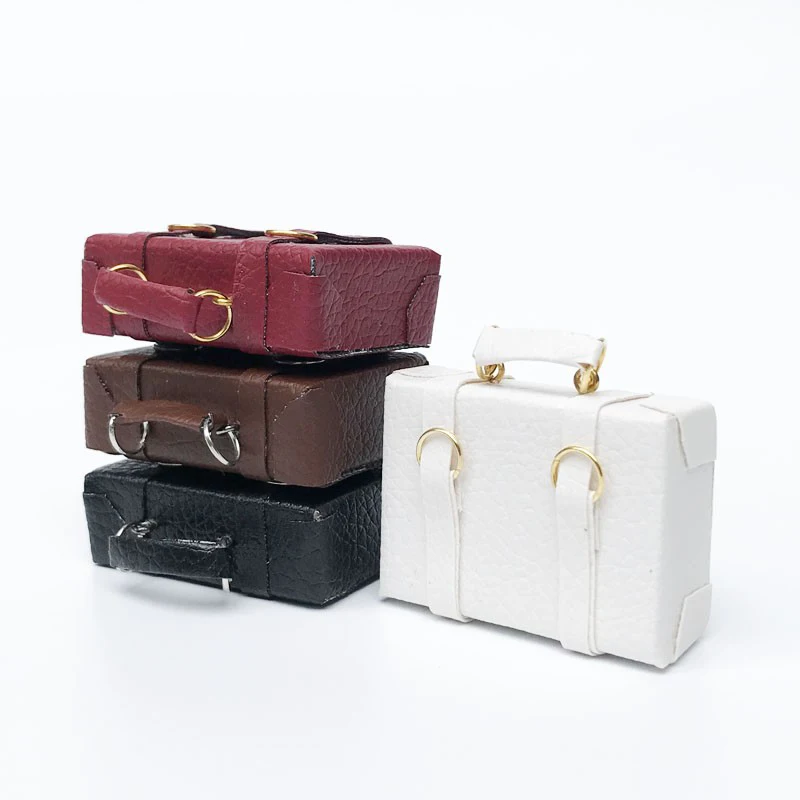1:12 Doll house Miniature Vintage Wood Suitcase Mini Luggage Box CJ 