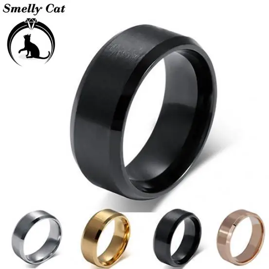 

Smelly Cat New 8mm Men's Women's Fashion Titanium Steel Polished Band Ring Wedding Jewelry