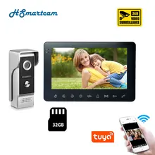 Tuya App Home 7 Inch Wireless Wifi Smart IP Video Doorbell Intercom System 1xTouch Screen Monitor with Door Phone IR Camera