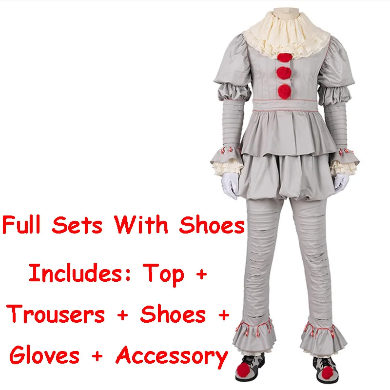 Halloween Kid's It Chapter Two 2 Pennywise Clown Cosplay Costume Outfit Horror 