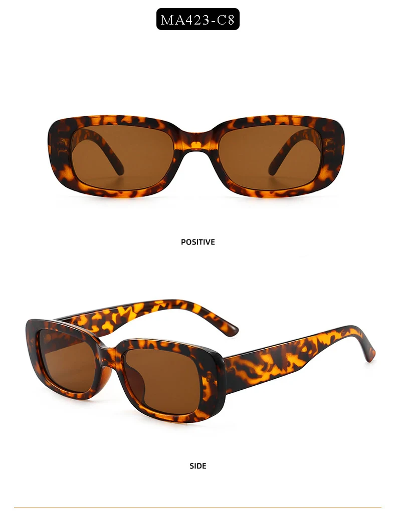 MADELINY 2022 New Small Frame Rectangle Sunglasses Women/Men Brand Design Vintage Sun Glasses Trend Style Eyeglasses UV400 MA423