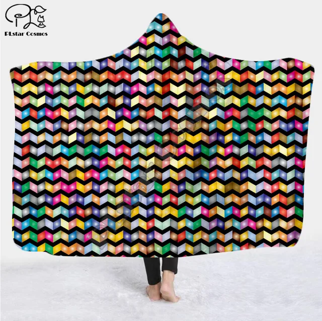 Psychedelic Winter Snuggy Hooded Blanket Gifts For Men Gifts for women