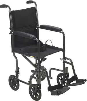 

2020 In Stock Drive Medical Lightweight Steel Transport Wheelchair, Fixed Full Arms, 19" Seat, Silver
