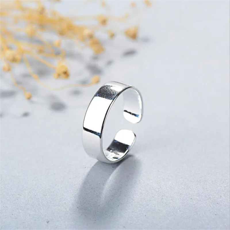 New Simple Creative Smooth Silver plated Jewelry Not Allergic Temperament Round Inisex Fashion Popular Opening Rings R209