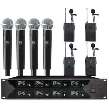 

Professional 8-channel wireless lavalier microphone handheld microphone system for large and small school lecture church stage