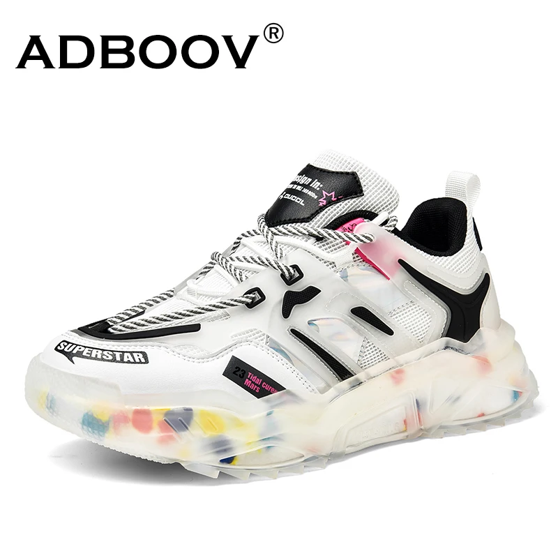 Sneakers Men Casual-Shoes ADBOOV High-Fashion Street New Sole Double-Layers