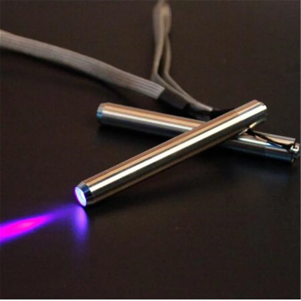 

UV Mini Pocket Flashlight Torch Ultra Violet Light Stainless Steel Flashlight Led Lamp AA Battery for Marker Checker Detection