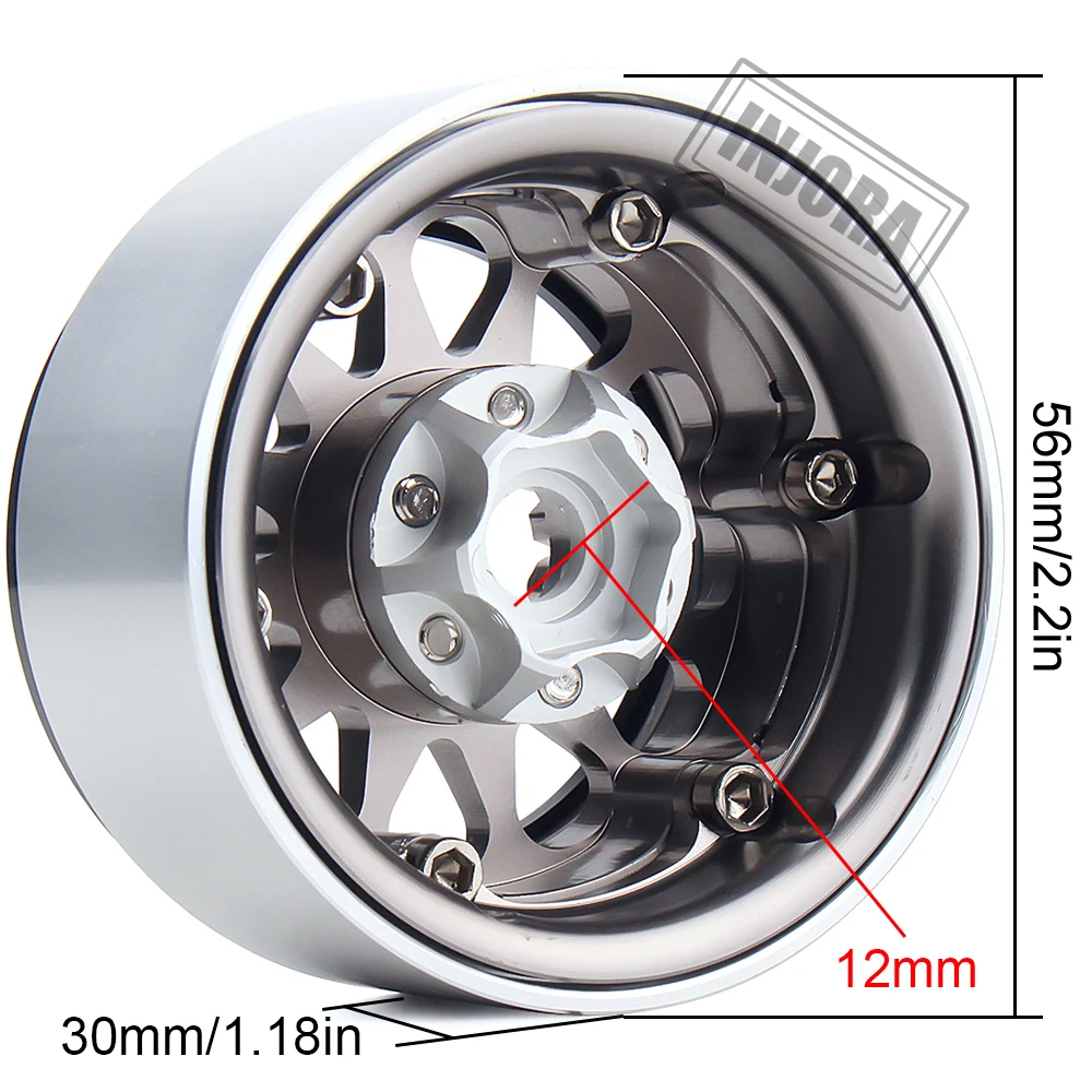 Black INJORA 1.9 Inch Beadlock Wheel Rim & Rubber Tires for 1/10 RC Crawler Axial SCX10 90046 90047 Tamiya CC01 D90 TF2,5 Color Available,4Pcs/Set Black INJORA 1.9 Inch Beadlock Wheel Rim & Rubber Tires for 1/10 RC Crawler Axial SCX10 90046 90047 Tamiya CC01 D90 TF2,5 Color Available,4Pcs/Set
