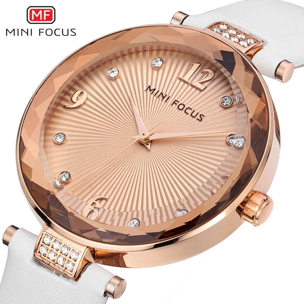 MINI FOCUS Women Watches Top Luxury Brand Quartz Watch Lady Fashion Stainless steel and leather Clock Waterproof Girl Wristwatch