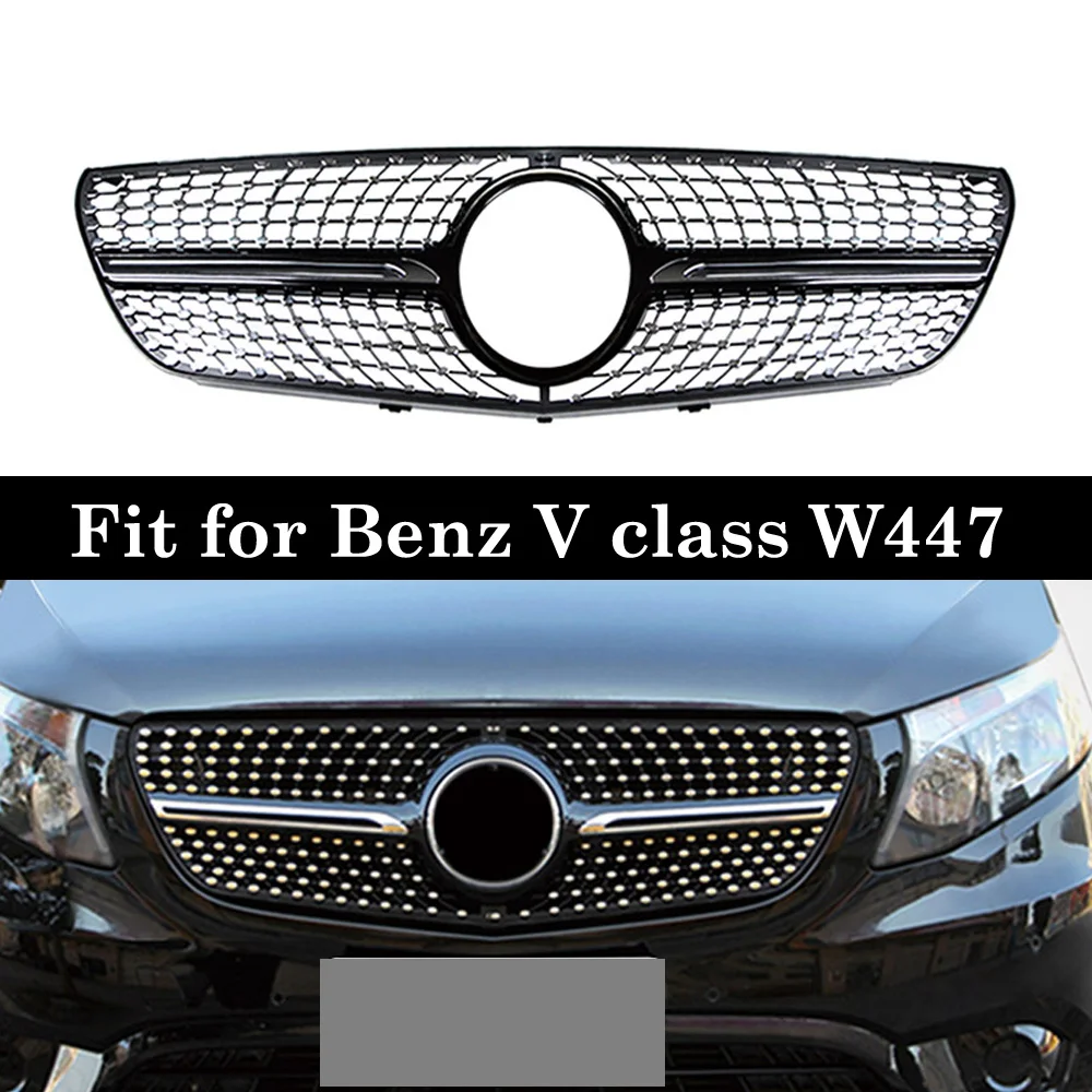 

For Mercedes V class W447 Diamond Grills vito V260 V250 AMG Racing grille 2016-18 without emblem