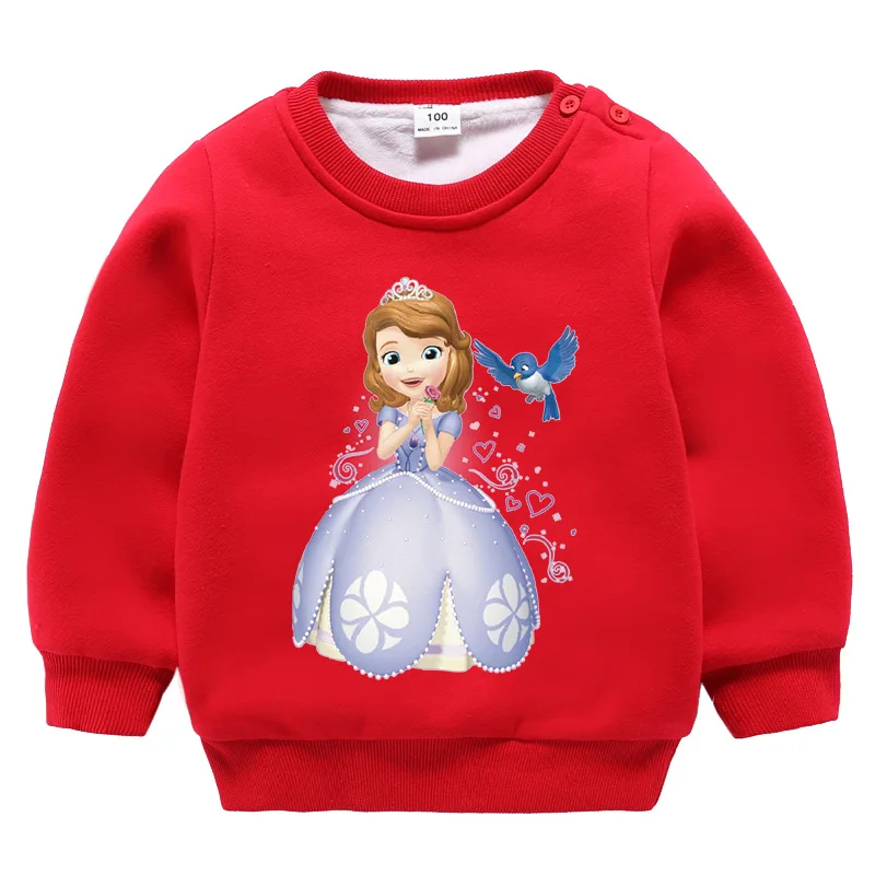 Teenster теплая одежда; милый детский свитер; костюм принцессы Софии; толстовки; Зимние флисовые топы для маленьких девочек - Цвет: S30288-3