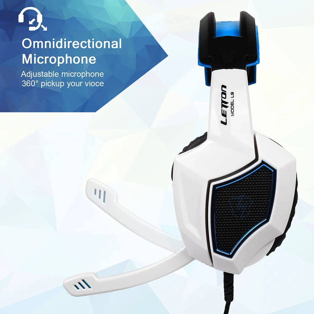 Letton L9 Gaming Headset Wired Over Ear HiFi Gaming Headphones with 360 Rotatable Microphone for PS4 PC Computer