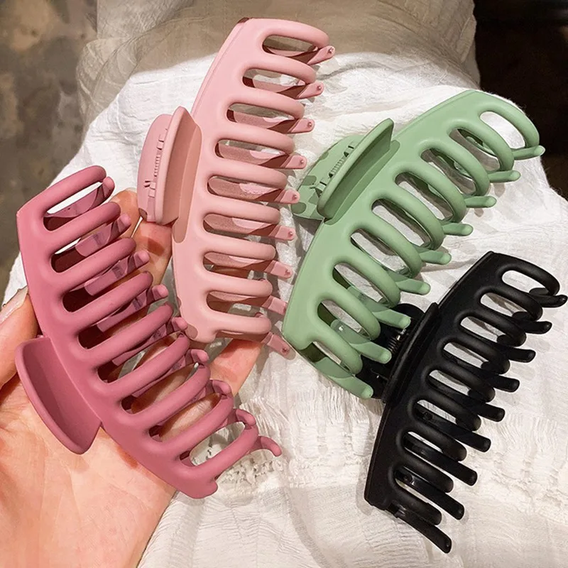 

Korean Solid Big Hair Claws Elegant Frosted Acrylic Hair Clips Hairpins Barrette Headwear for Women Girls Hair Accessories