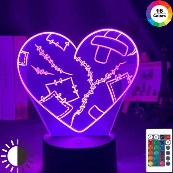 

Girls Night Light Heart Broken Colorful Usb Battery Powered Nightlight for Room Decor Light Cool Gift for Friend Table Lamp 3d