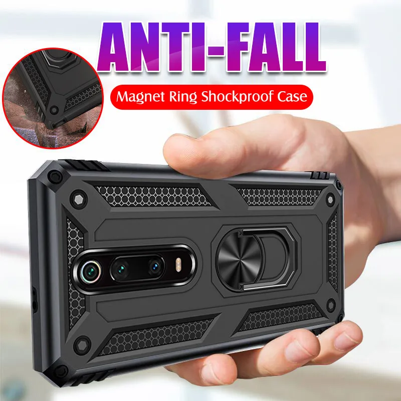 Luxury Armor Magnetic Ring Holder Case For Xiaomi A3 Lite 9 SE 9T Pro Redmi 7A 8A Note 7 8 Shockproof Soft Back Cover | Мобильные