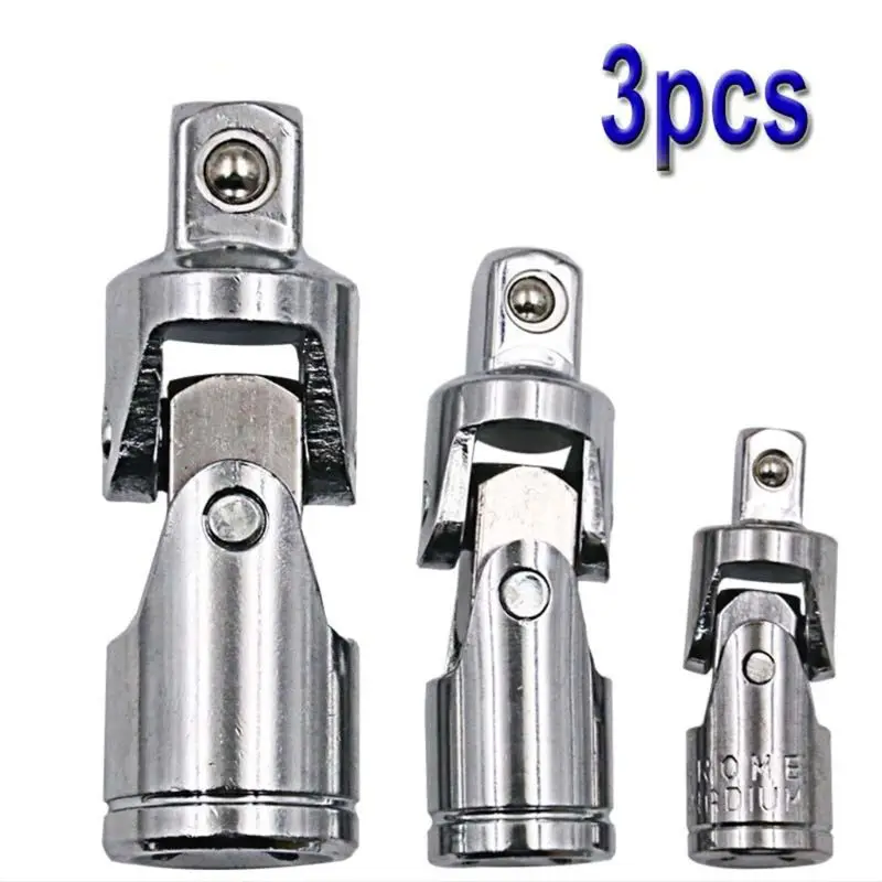 

360 Degree Swivel Impact Adapter Universal Joint Socket 1/4 3/8 1/2 3Pcs Set