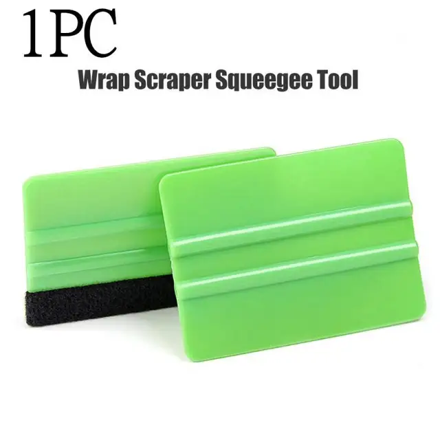 1pc Car Film Tool Double-sided Scraping Hard Scraping Film Scraper Square Large Scraper Car Stickers Tool Car Accessories green