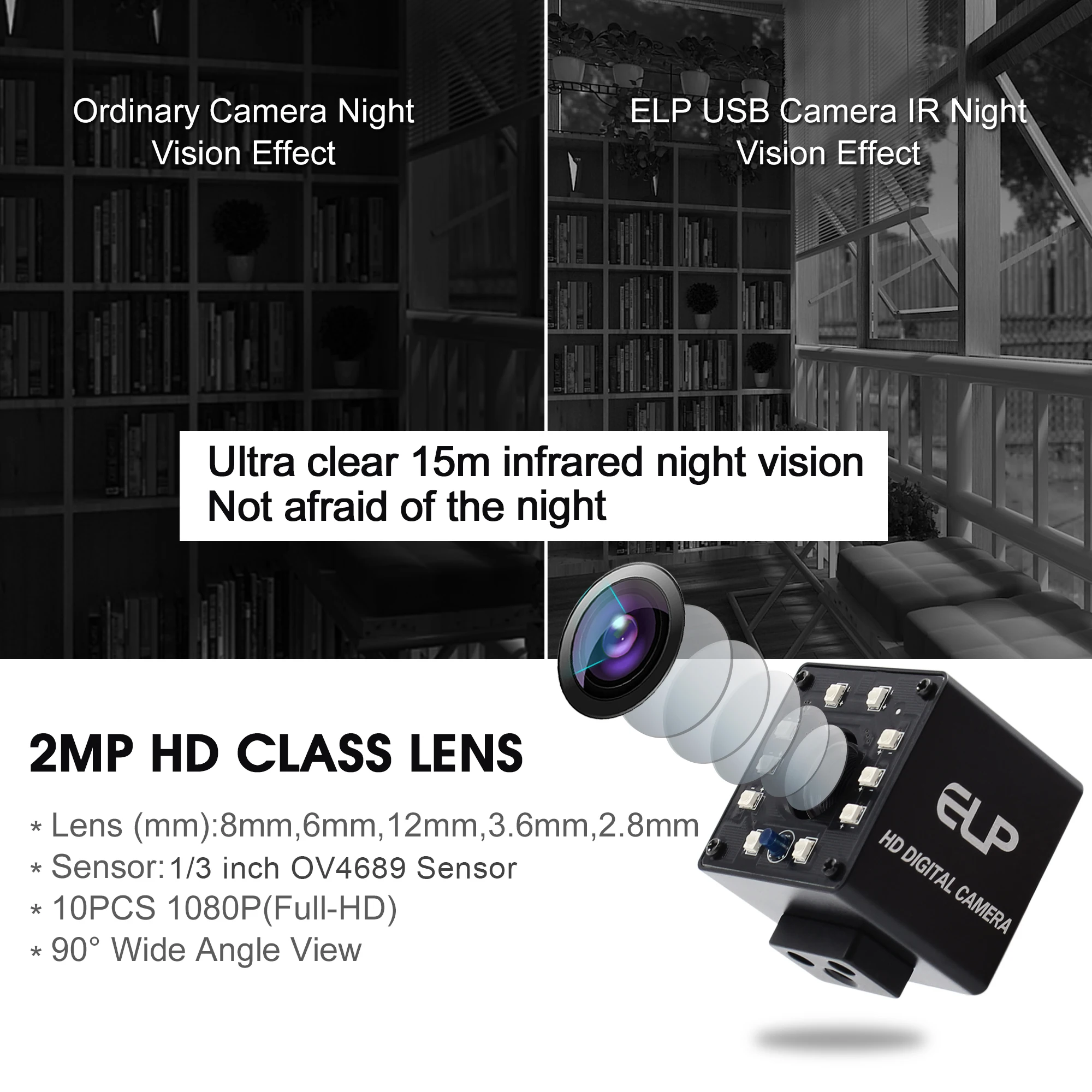 ELP full hd 1080P 60fps 720p 120fps 360P 260fps веб камера инфракрасного ночного видения промышленная
