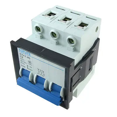 

AC 400V 6A 3P Miniature Mini Circuit Breaker DZ47-63 C6