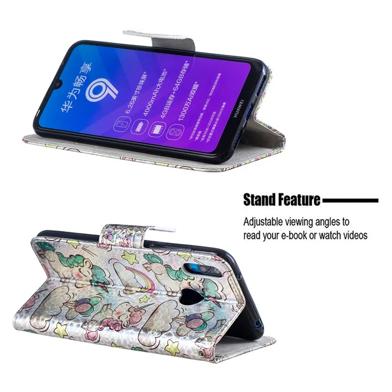 Wekays чехол для huawei Y7 Enjoy 9 мультфильм Единорог кожаный флип Fundas чехол для huawei Enjoy 9 Чехлы Y7