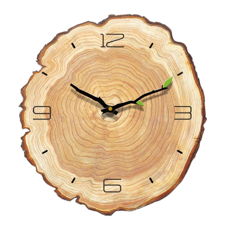 

Solid Wooden Wall Clock Cafe Office Home Decor Silent design Art Large Wall Clock Gift Decoration