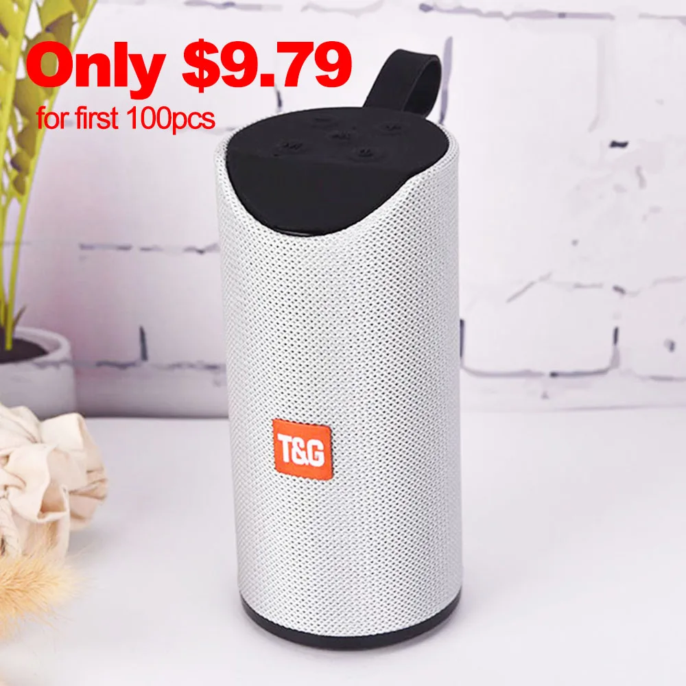 

Portable Bluetooth Speakers Stereo Wireless Loudspeaker Mini Column Music Bass 10W Outdoor Speaker Waterproof FM TF Card TG113