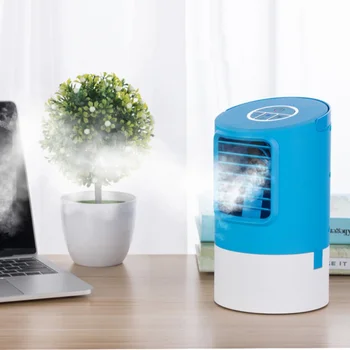 

Home Mini Electric Cooling Fan Air Cooler Office Desktop Humidification With Colorful Lights Air Cooling Fan With Spray