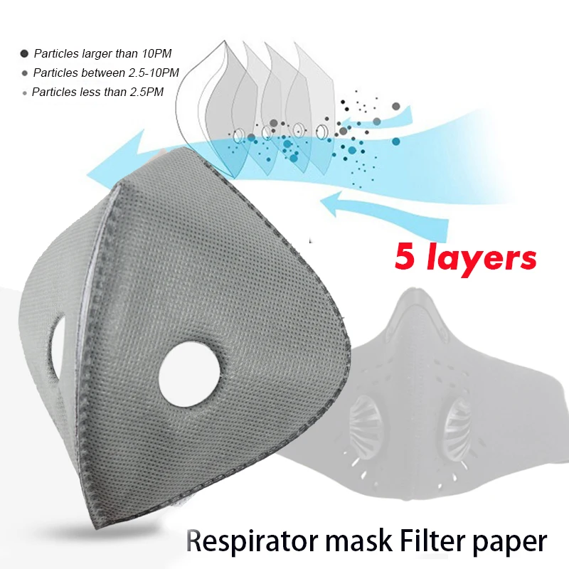 

PM2.5 Face Mask Filter Paper Activated Carbon Filter Anti Allergy Flu Dustproof For Double Respirator Mouth Mask health care