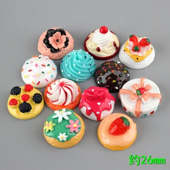 

10Pcs Sweet Mniature Donut Cake Simulation Food Flat Back Resin Cabochons Scrapbook Embellishment Phone Craft Decoration Parts