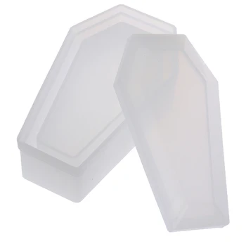 

New Coffin Storage Box Mold Crystal Resin Mold Diy Zombie Dark Mirror Vampire Storage Box Mold