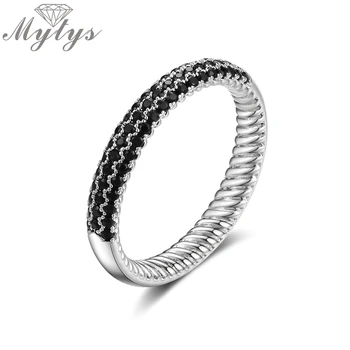 

Mytys Stackable Ring Full Setting Marcasite Suface Band Ring Trendy fashin Retro Fashion Antique Jewelry R2165