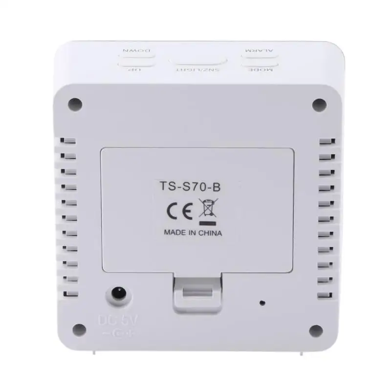 TS-S70 Multifunctional Mirror Digital LED Square Mirror Clock With Temperature