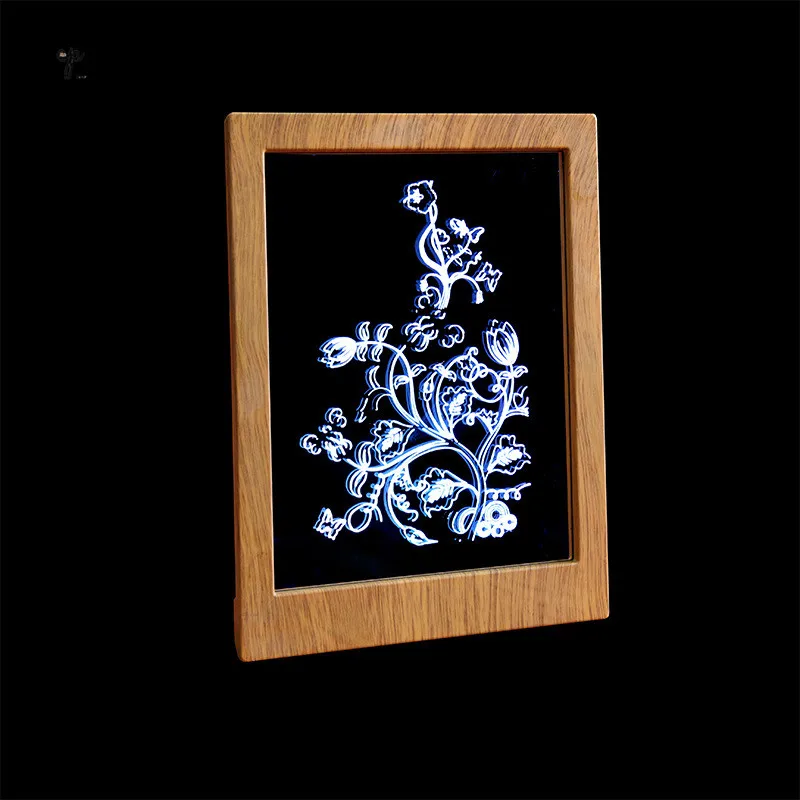 3D Nightlight LED Creative Display Solid Wood Birthday Gift Frame Beech Oak Photo Album Table Lamps Lamparas De Techo Colgante