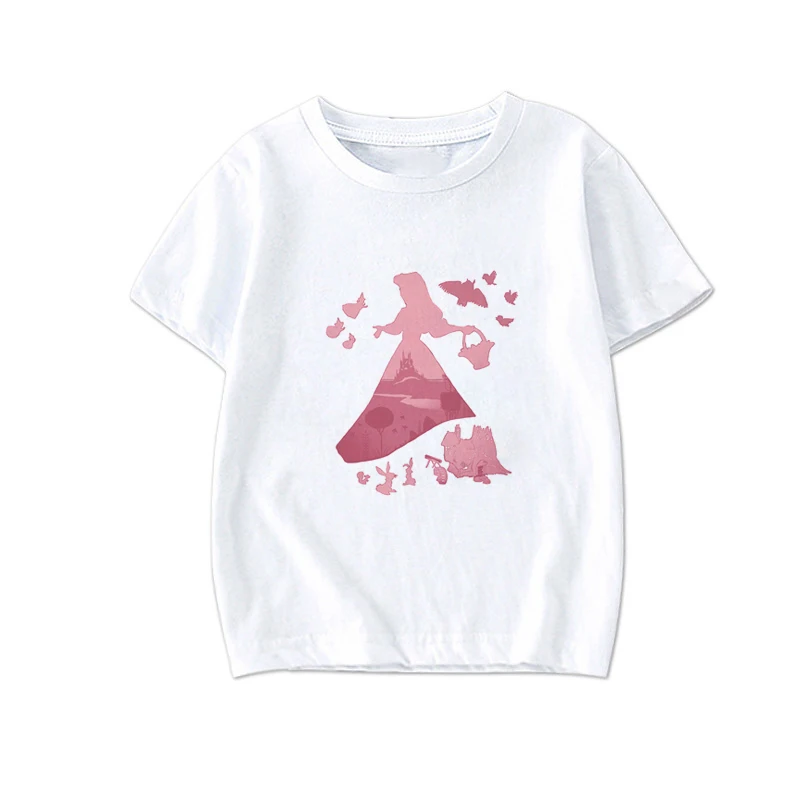 Новая летняя дизайнерская рубашка детская футболка с принтом принцессы крутые футболки для девочек и мальчиков Модная белая одежда с
