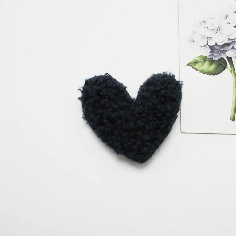 Heart1-navy blue 20 шт./лот в форме сердца, звезды плюшевый бархат с подкладкой аппликации для рукоделия ручной работы детские заколки для волос аксессуары швейный Декор - Цвет: Heart1-navy blue