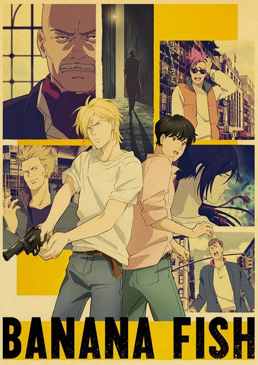 Japanese Anime Banana fish Retro Posters Art Movie Painting Kraft Paper  Prints Home Room Decor Wall Stickers - AliExpress