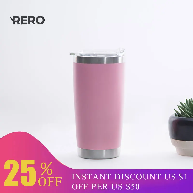 

RERO 600 ML Stainless Steel Vacuum Tumbler AS flat cover