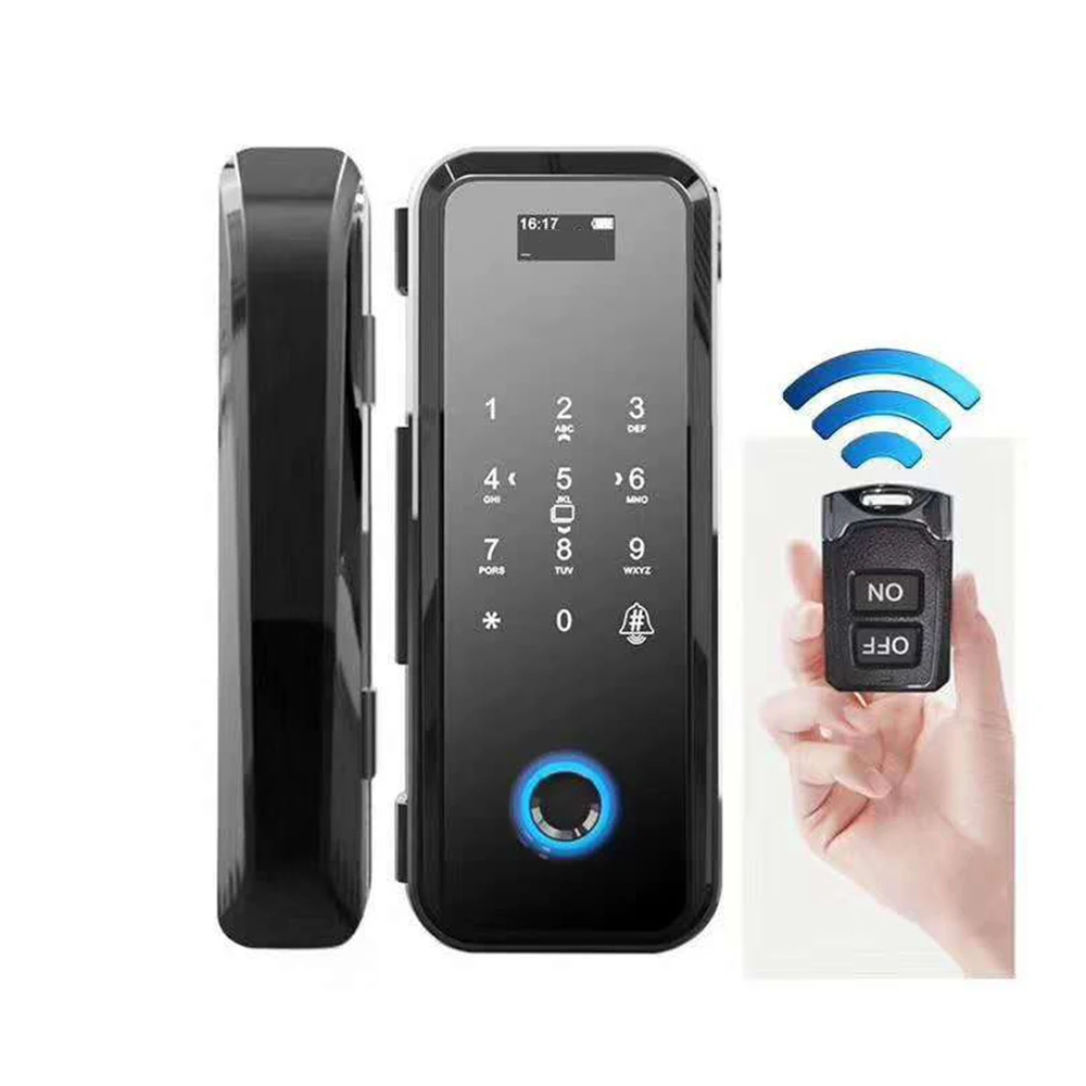 

Smart Fingerprint Glass Door Lock Security Biometric Keyless Electric Lock Easy Install Code RFID Card Remote Mobile APP Unlock