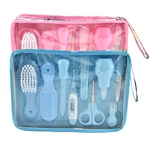 9 шт./компл. многофункциональный ногтей новорожденных здравоохранения термометр Набор щеток для ухода термометр машинка для стрижки детские туалетные принадлежности для малышей