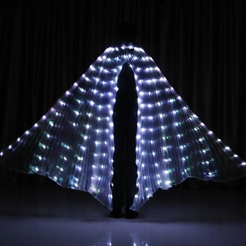 

LED Color Split Fork Cloak Adult Belly Danc Butterfly Wings Glowing Colorful Dance Neon Glowing Props Split Cloak Accessory