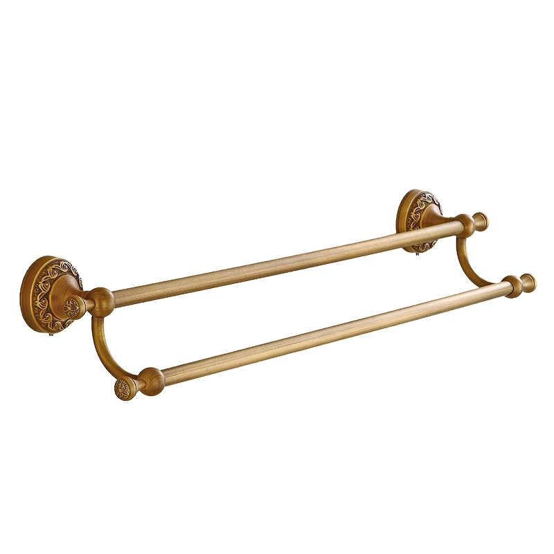 

MADICA 60.5*13.5cm DOUBLE Towel Holder For Shower Room Towel Rack Metal Nail Bronze Towel Rack Hanger Vintage Brass Toallero
