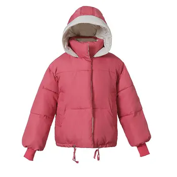 

Rlyaeiz Winter Coat Jacket Women 2019 Casual Loose Winter Short Hooded Coat Female Thickening Down Cotton Parka Solid Overcoat