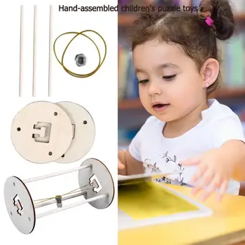 

DIY Wood Roller Model Small Science Experiments Assembled Toy for Children imagination and creativity Ability training