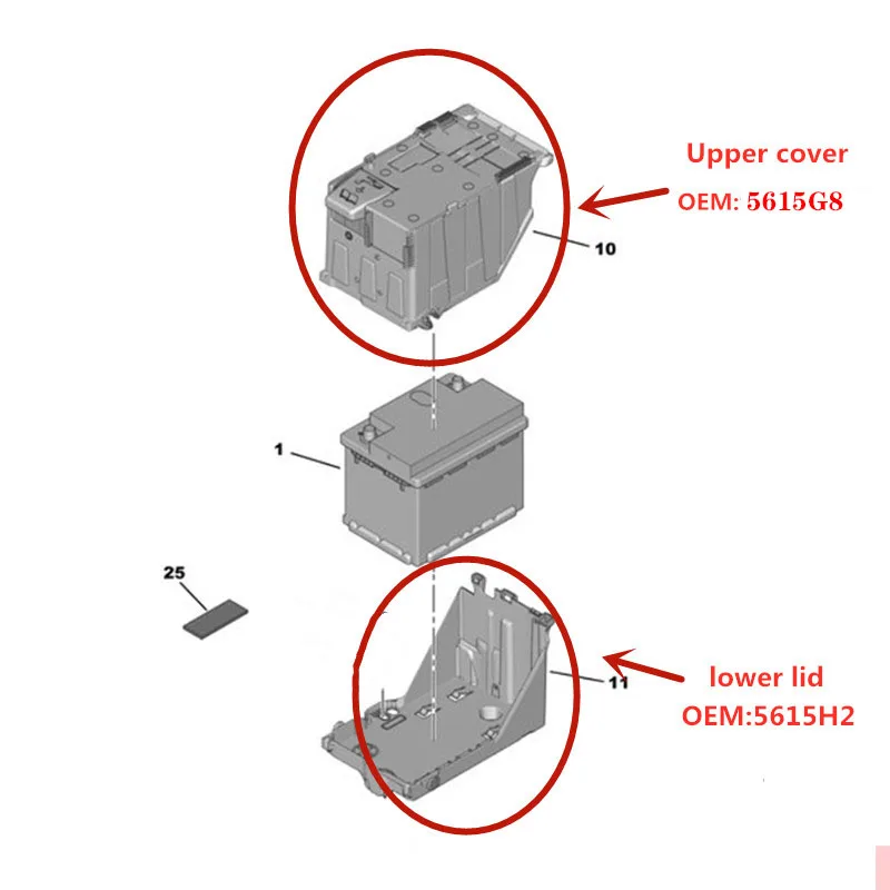 5615H2 5615G8 Suitable for Peugeot 307 308 3008 408Citroen Picasso C4 battery TRAY SHIELD guard upper cover seat 5615H2 5615G8